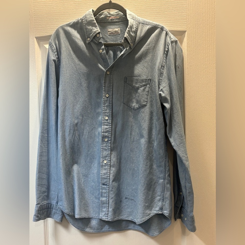GANT RUGGER Men’s XL “The Hugger” Indigo Oxford button down Shirt. GreatCon.!